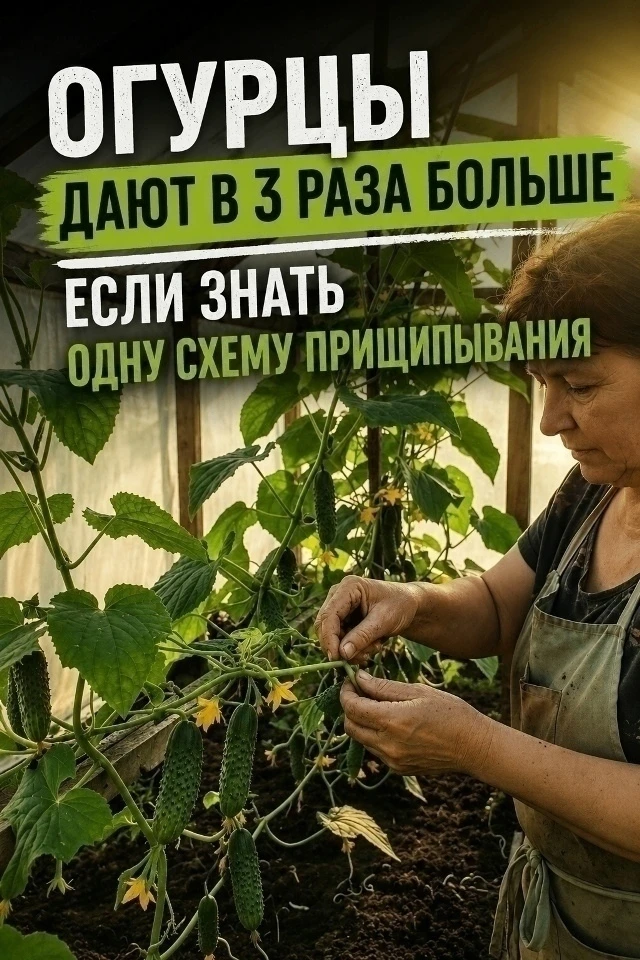 ОГУРЦЫ ДАЮТ В 3 РАЗА БОЛЬШЕ — ЕСЛИ ЗНАТЬ ОДНУ СХЕМУ ПРИЩИПЫВАНИЯ