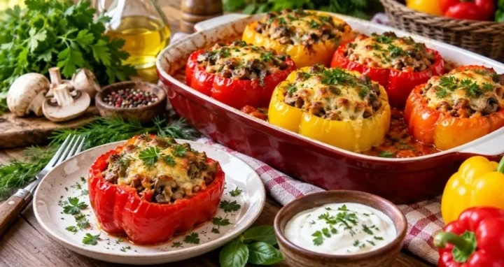 ФАРШИРОВАННЫЕ ПЕРЦЫ В ДУХОВКЕ