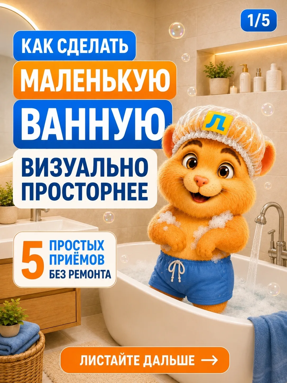 Маленькая ванная может выглядеть просторнее — и даже без ремонта 🛁