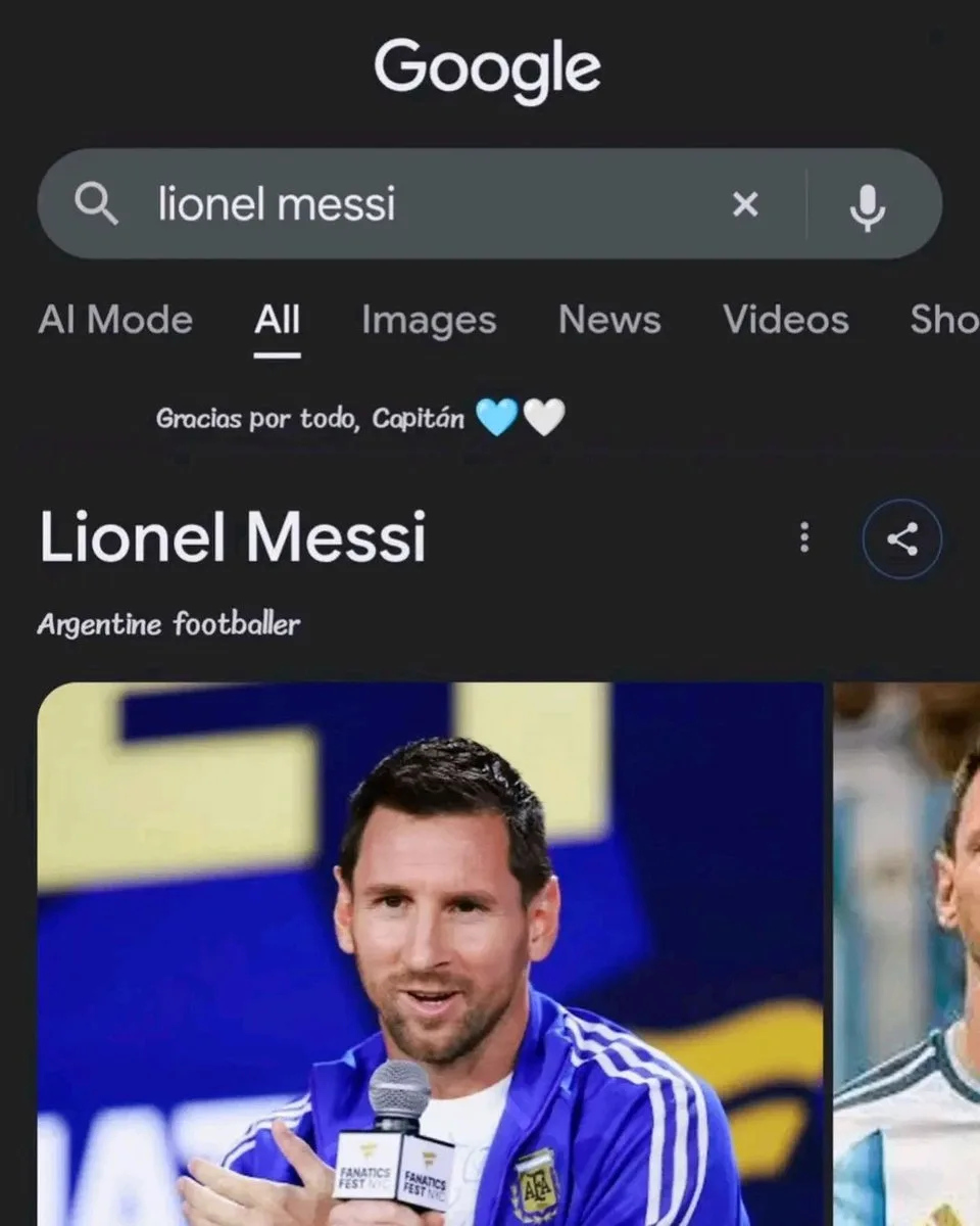 Google почтил Месси после его ухода из сборной. При поиске имени Лео появляется «Спасиб...