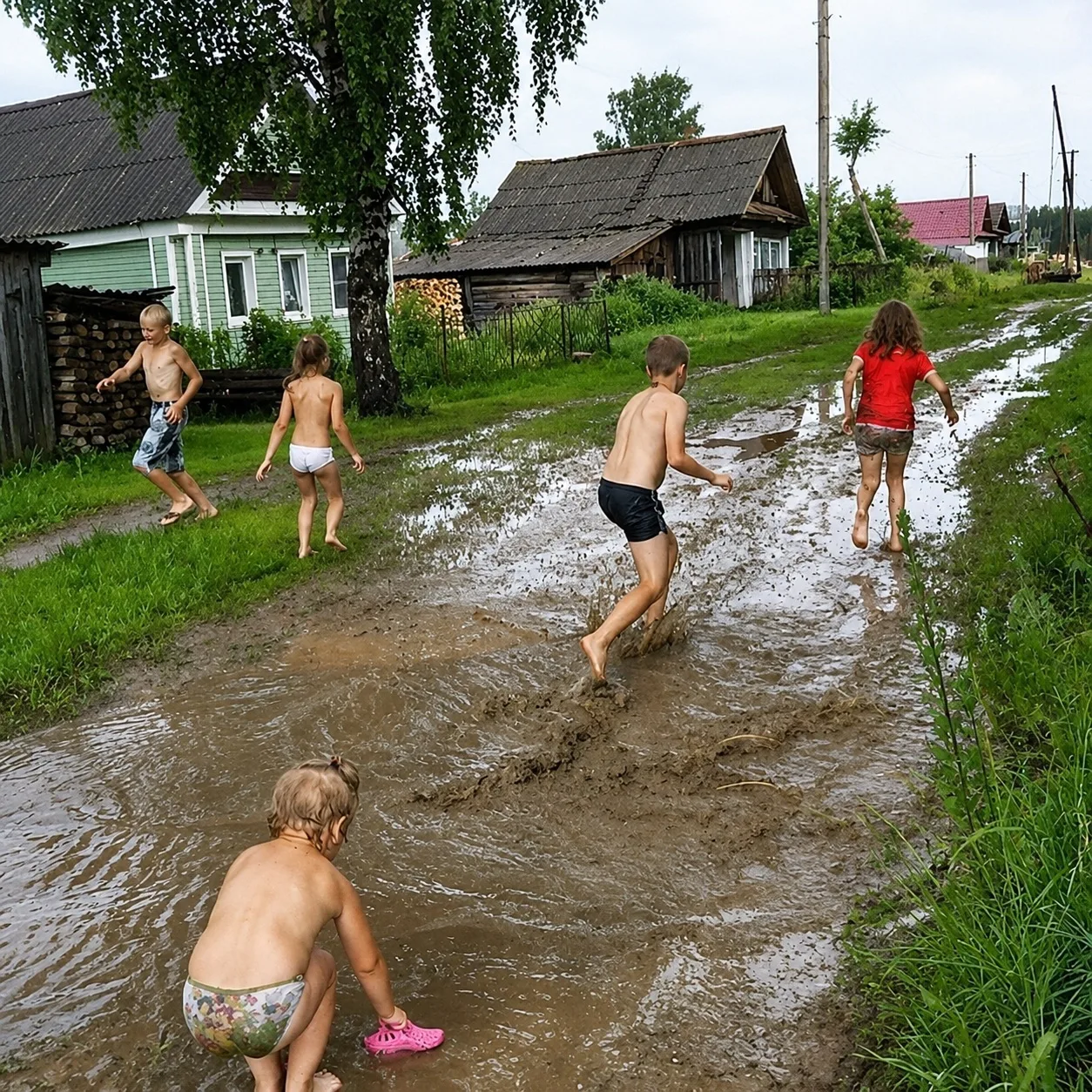 а ведь это было настоящее детство... ❤

босиком по лужам после дождя, бабушка зовёт домой через всё 