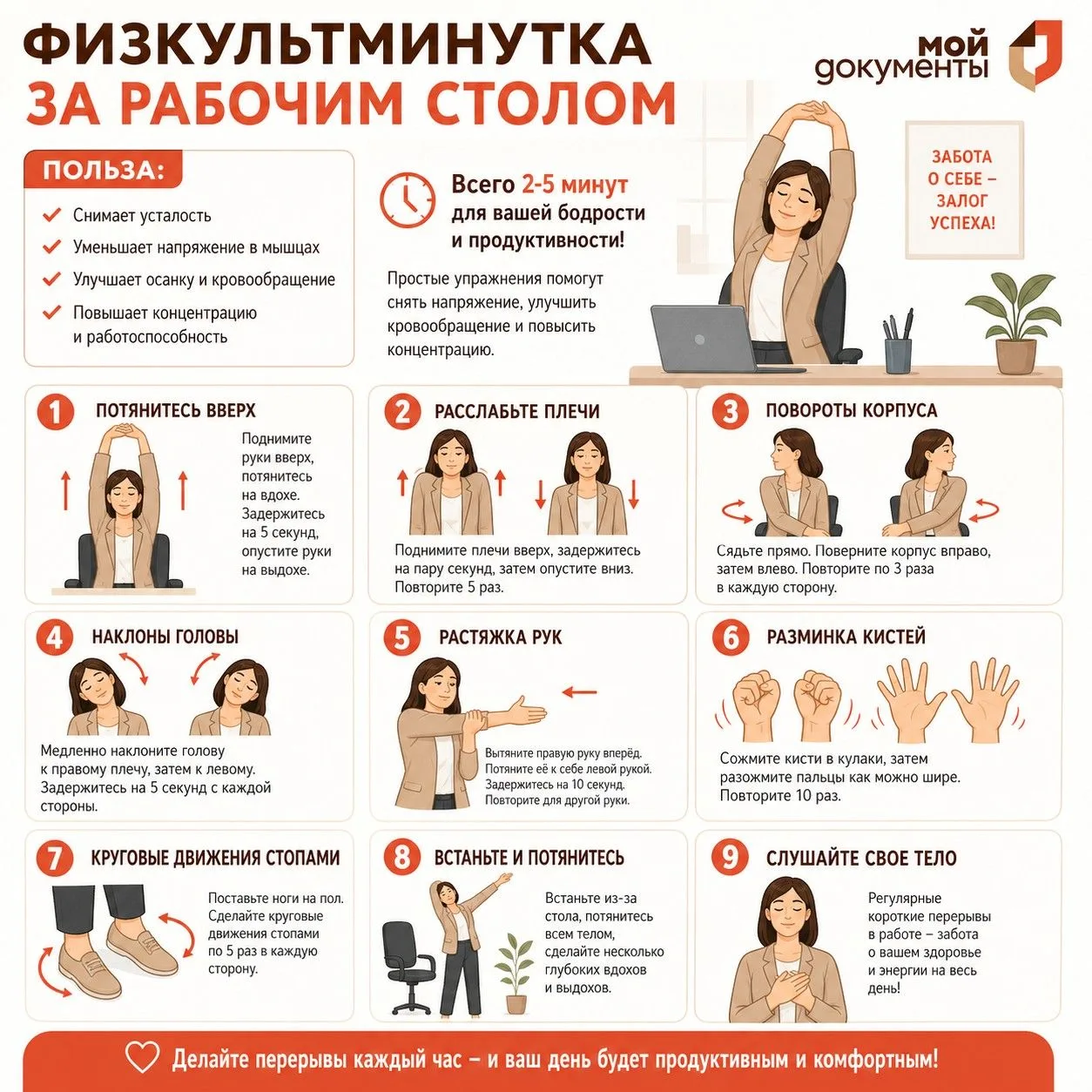 Забота о здоровье в рабочем графике: зачем нужны микропаузы?🤔