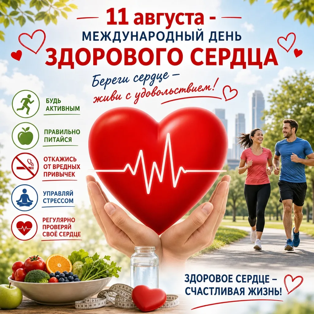 11 августа - международный день здорового сердца