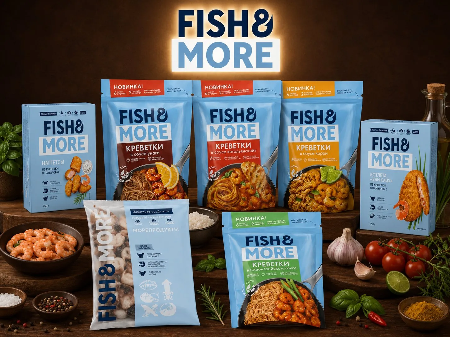 В ассортименте появился бренд Fish&More — линейка рыбы и морепродуктов, созданная для т...