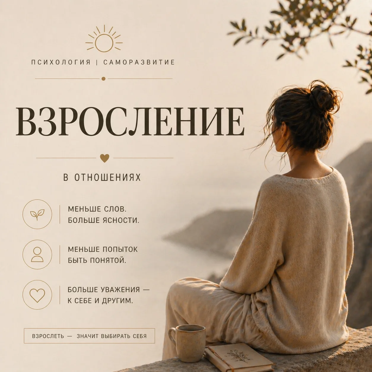 Взросление

Продолжаю искать плюсы взросления — теперь в отношениях. Потому что изменения в этой сфе