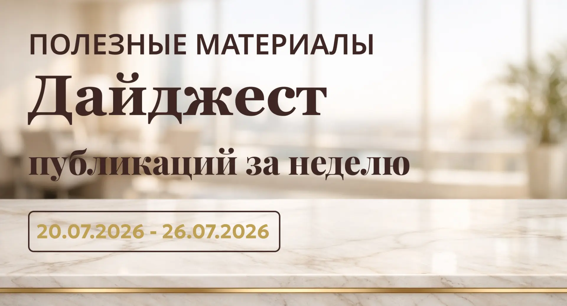 📅 Дайджест недели: 20–26 июля

На этой неделе разбираем самую больную тему для тех, кто ведёт дело 