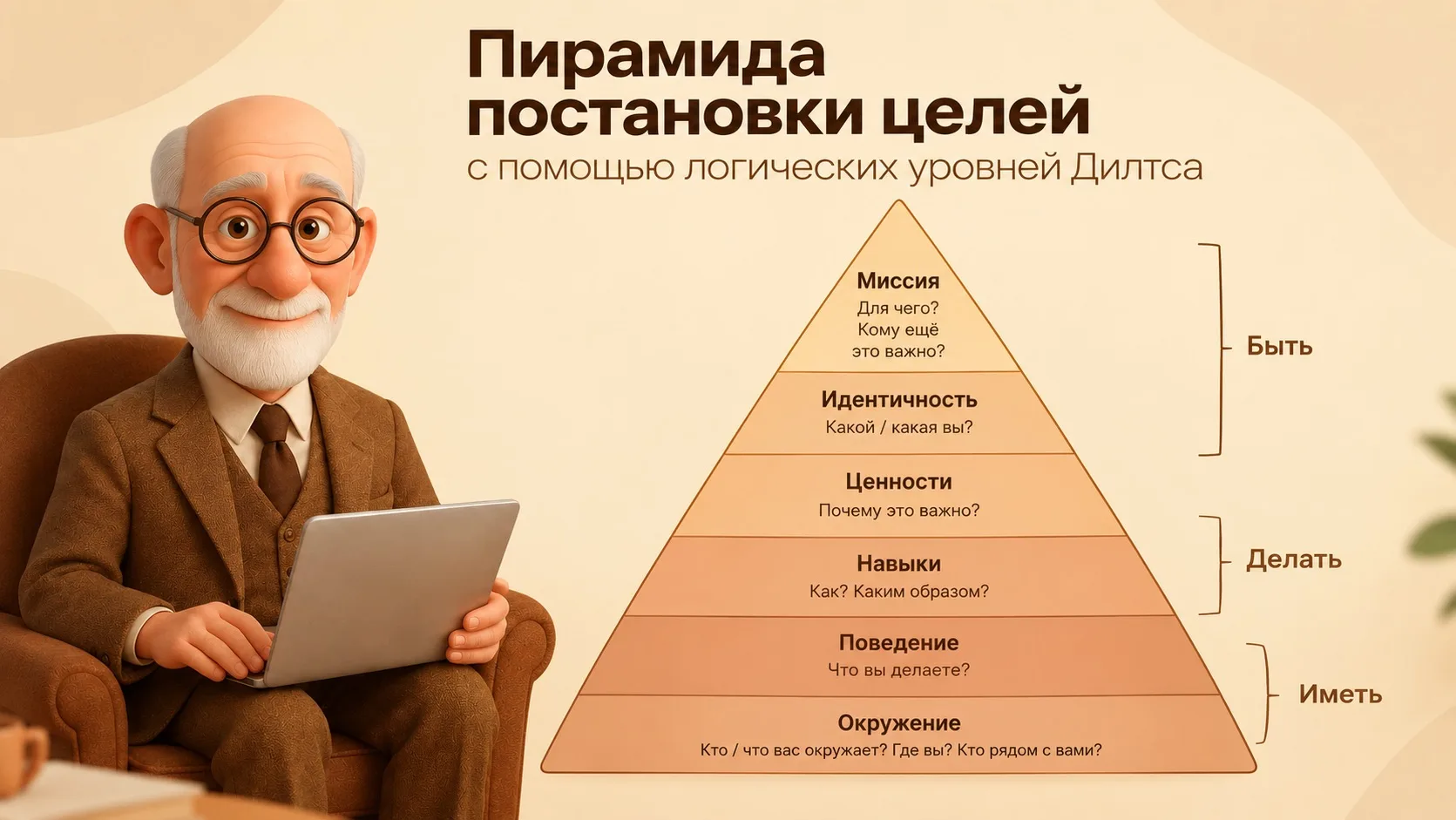 🧡Практика постановки целей по логическим уровням Дилтса