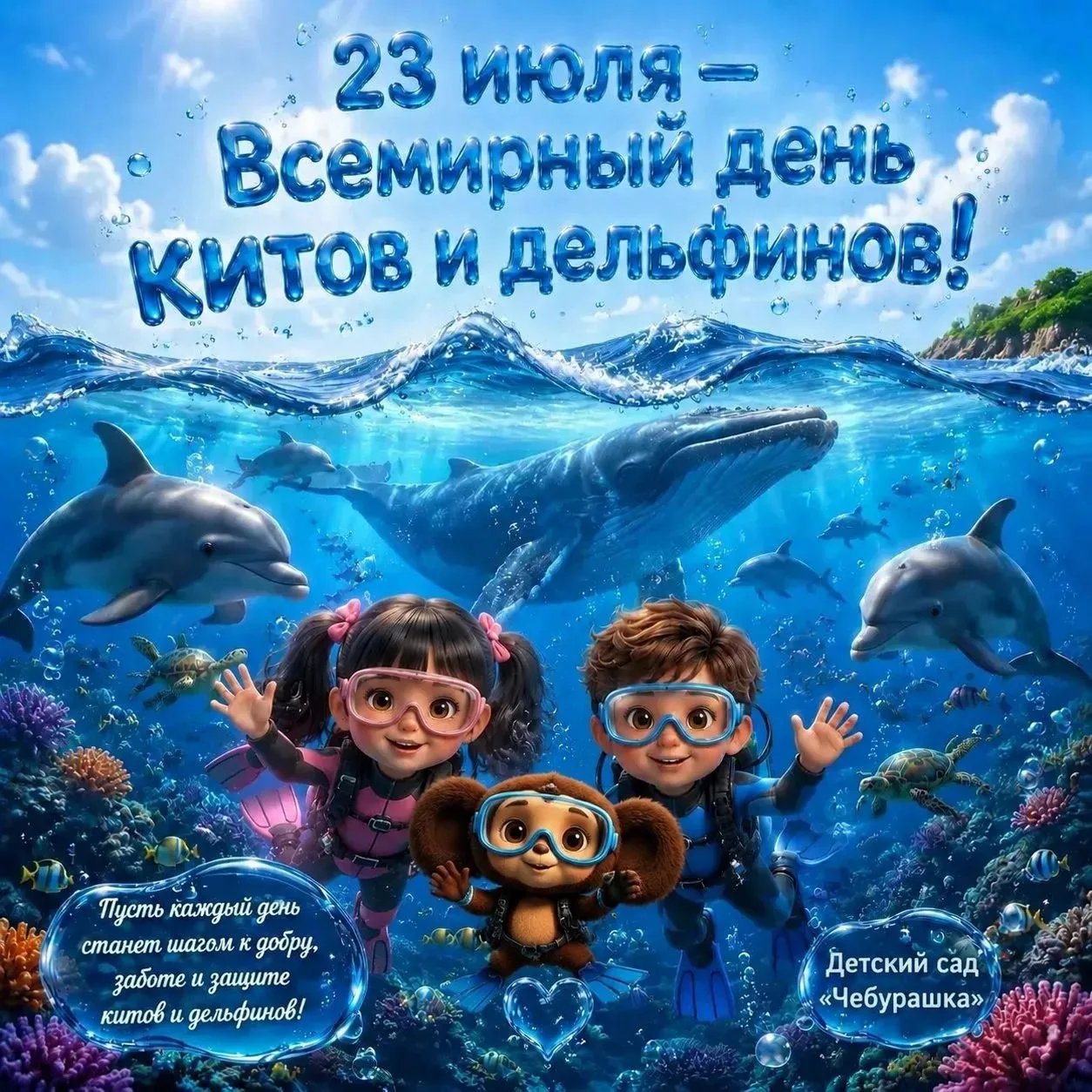 🐋23 июля — Всемирный день китов и дельфинов! 

🐬Этот экологический праздник появился в 1986 году п