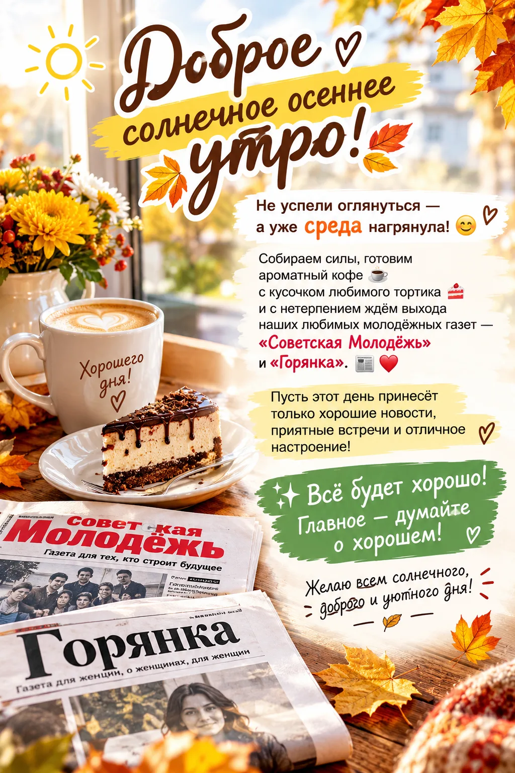 ☀️ Доброе солнечное осеннее утро! 🍂