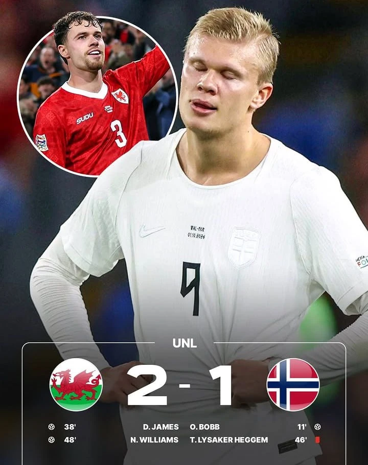 ⚽ НОРВЕГИЯ В МЕНЬШИНСТВЕ УСТУПИЛА УЭЛЬСУ.