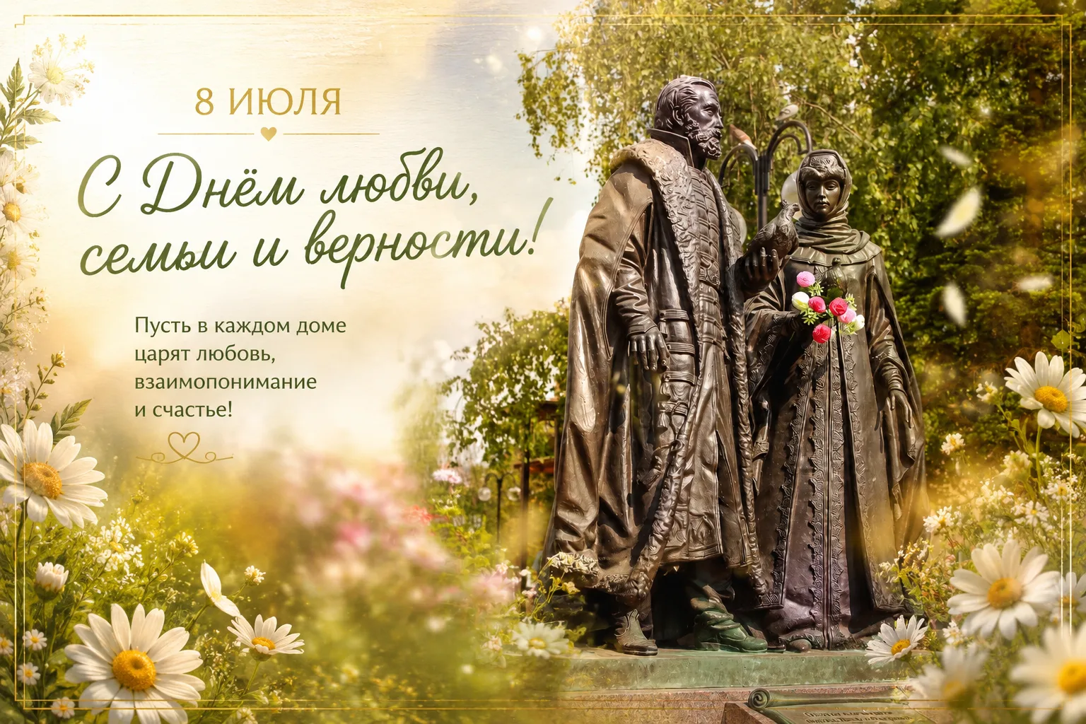 Поздравляю всех с Днем семьи, любви и верности.