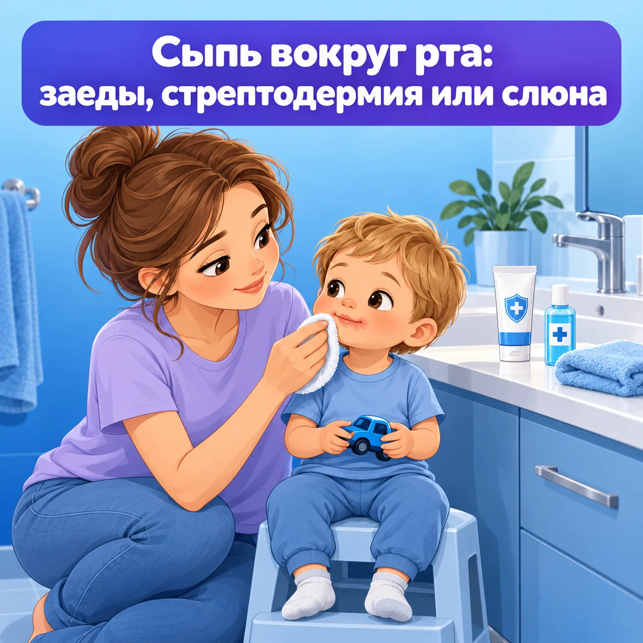 👄 Сыпь вокруг рта у ребёнка: раздражение от слюны, заеды или стрептодермия