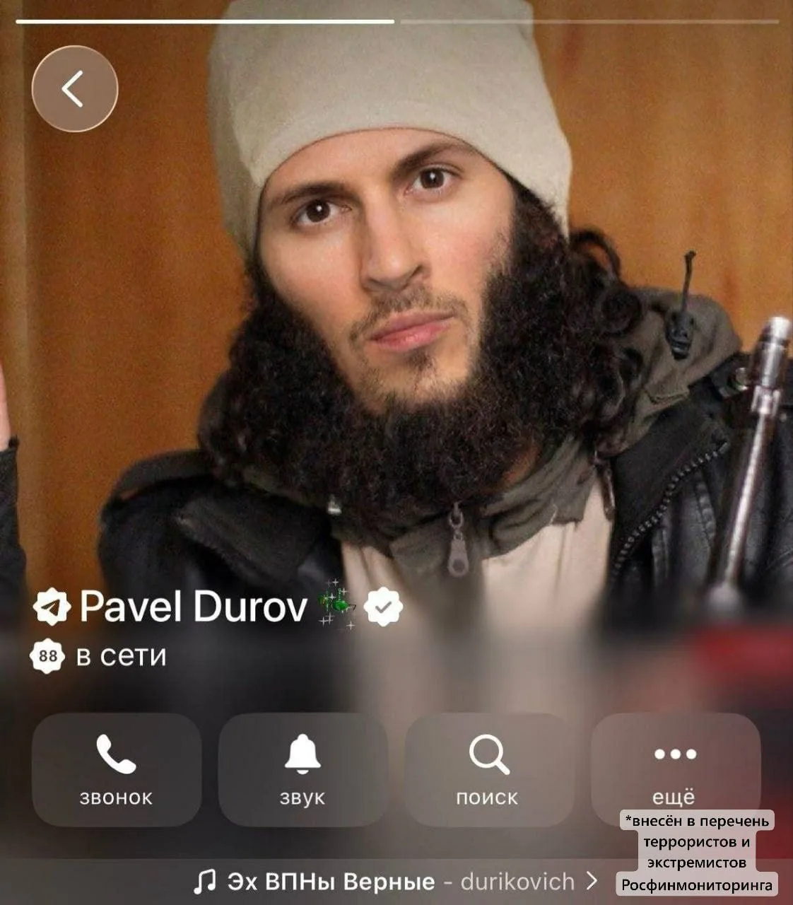 *внесён в перечень террористов и экстремистов в РФ

Telegram. Неопределённость.
Ждём медный таз.