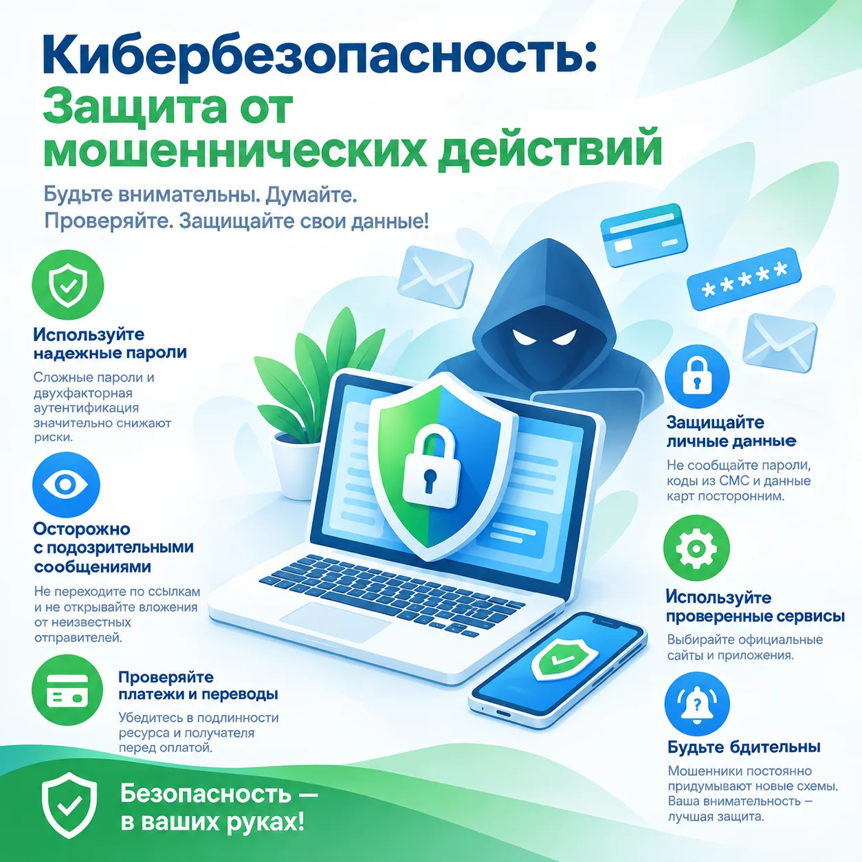 🔒 Кибербезопасность: Защита от мошеннических действий