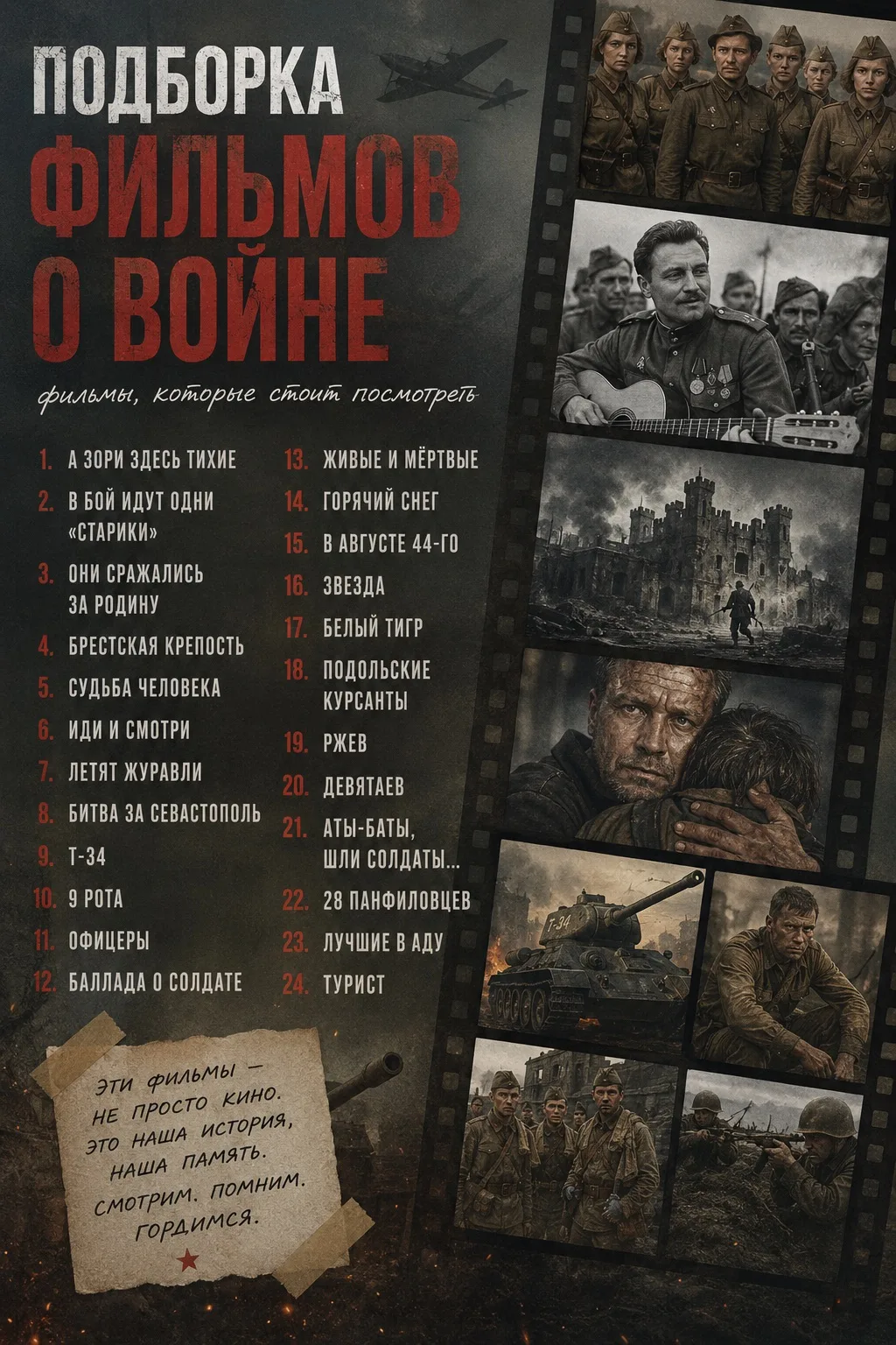Иногда хочется посмотреть не просто кино «про войну», а фильмы, после которых внутри чт...