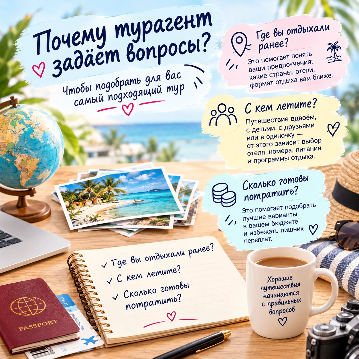 ⁉️ Почему я спрашиваю, где вы отдыхали раньше, с кем летите и сколько готовы потратить?