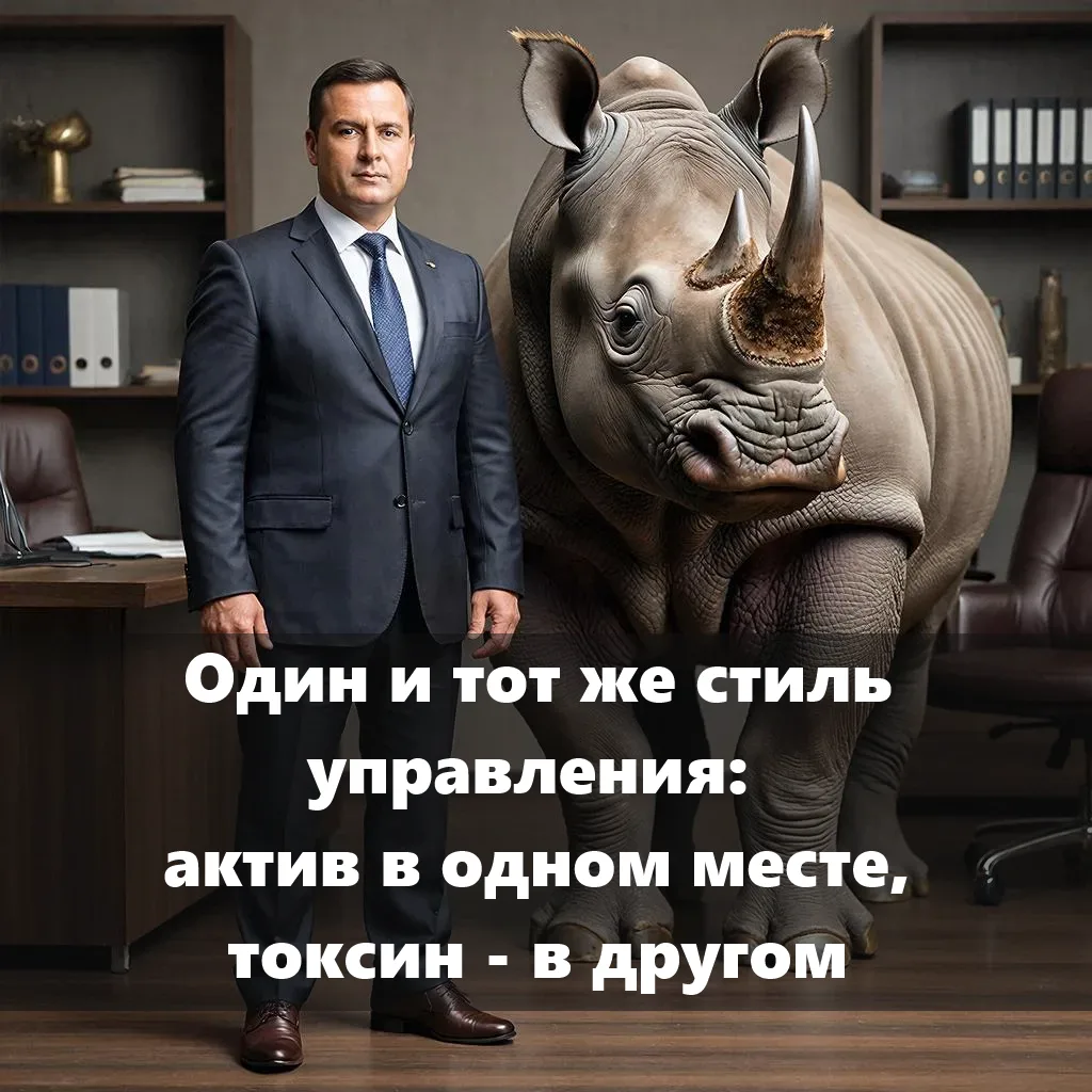 Один и тот же стиль управления: актив в одном месте, токсин — в другом