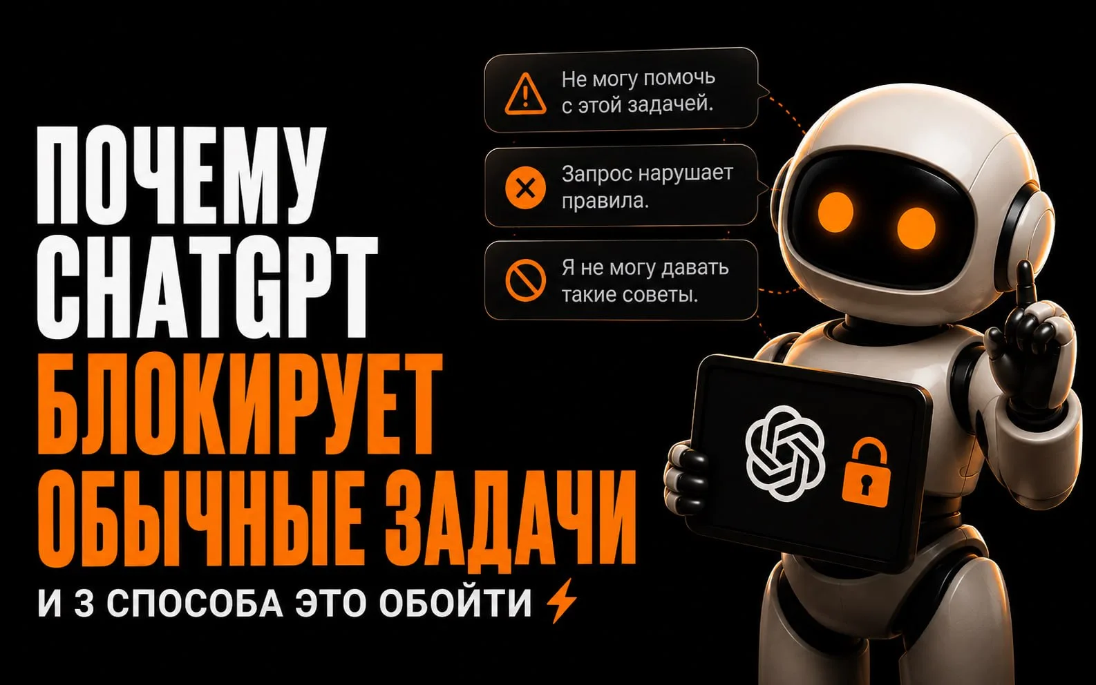 Почему ChatGPT блокирует обычные задачи и 3 способа это обойти⚡️