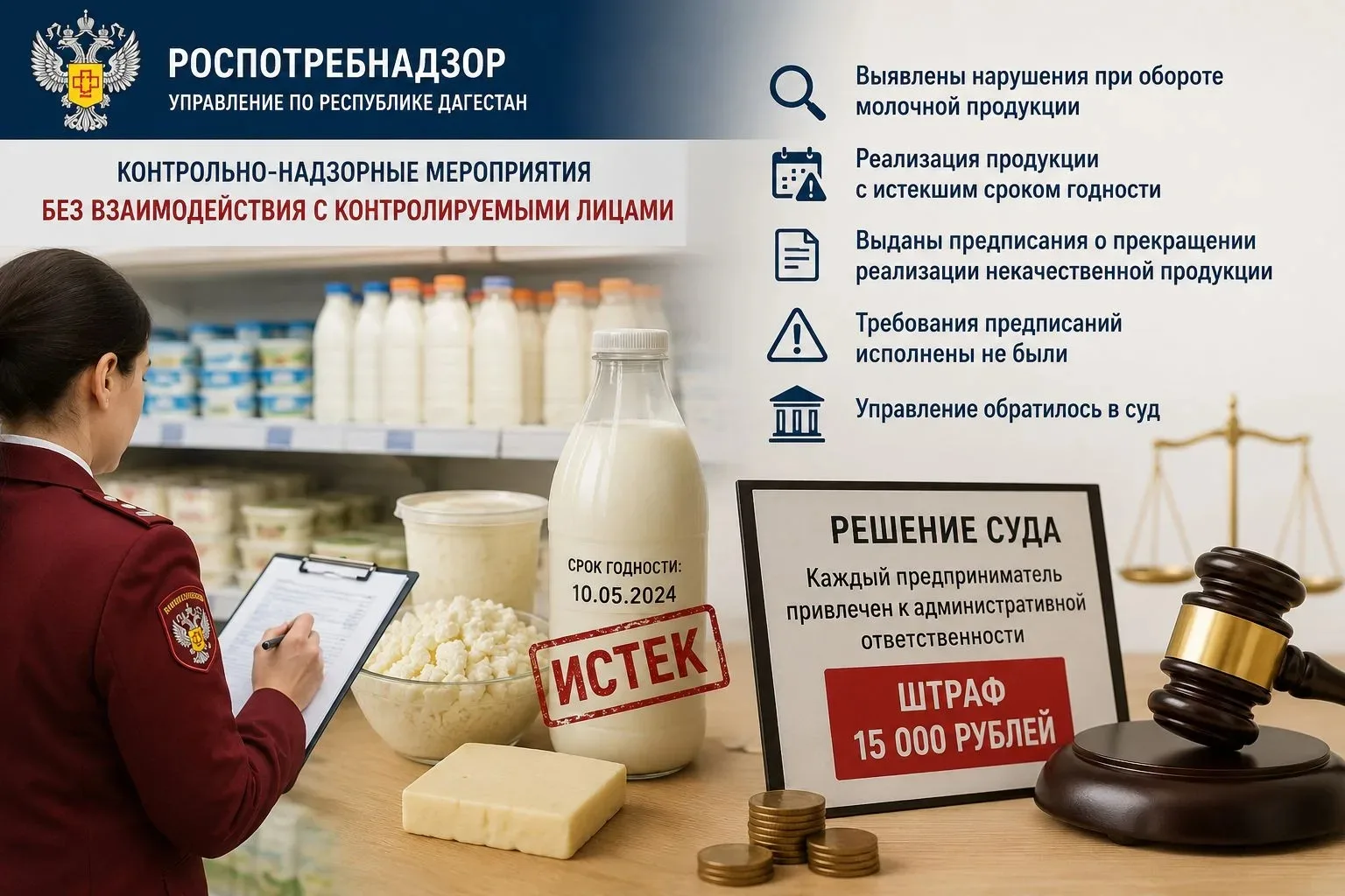 Роспотребнадзор выявил нарушения при обороте молочной продукции