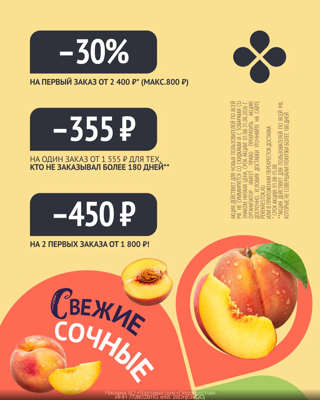 Скидки на покупки в Перекрёсток Доставка💚