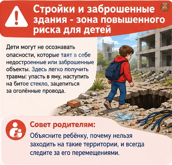 ⚠️🏗️ Стройки и заброшенные здания — зона повышенного риска для детей 👦👧! Смотрите в ...