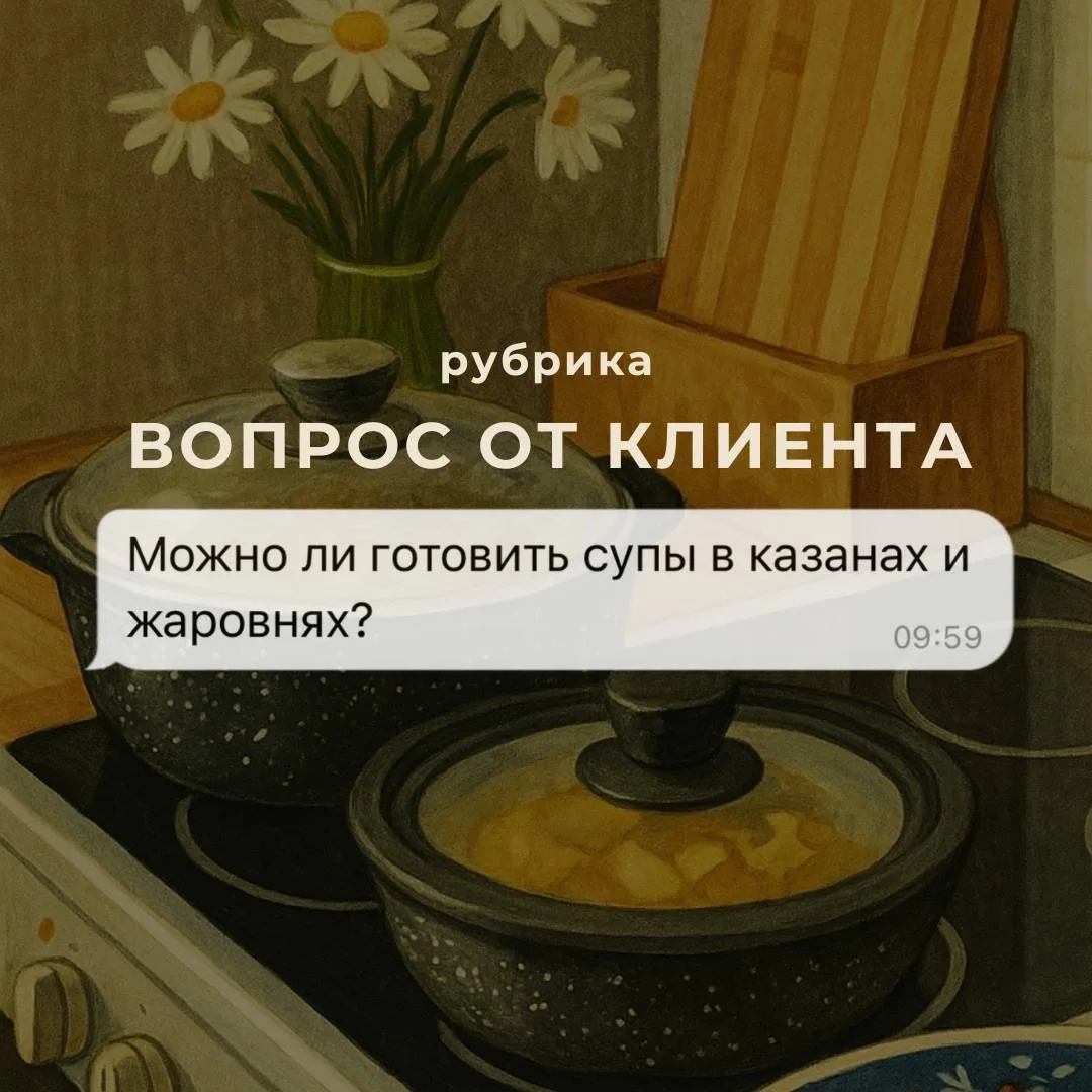 ❓ВОПРОС ОТ ПОДПИСЧИКА:   «Можно ли готовить супы в наших казанах и жаровнях?» ⠀ Можно!  И даже очень
