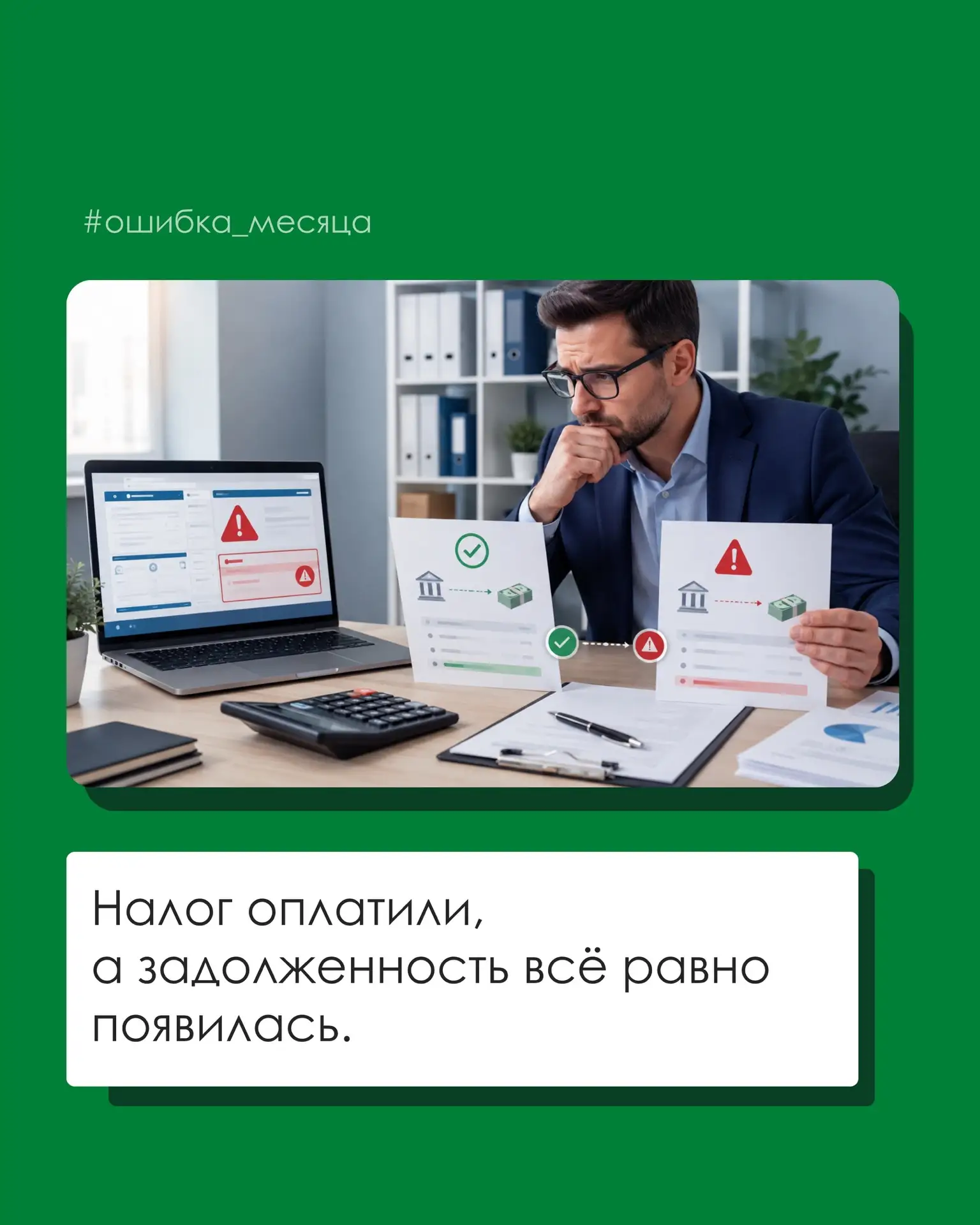 Ошибка месяца: налог оплатили, а задолженность всё равно появилась.