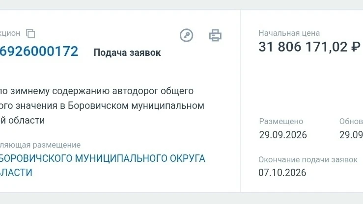 В Боровичском округе на зимнее содержание дорог направят 31,8 млн рублей