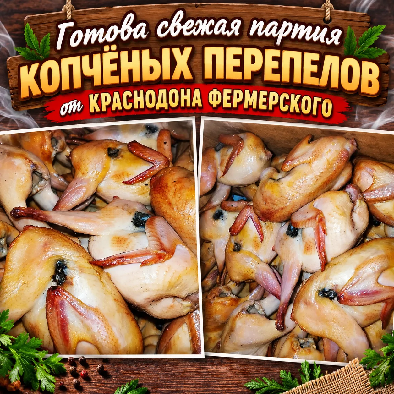 Во вторник, 6 октября, в продажу поступит свежая партия вкуснейших КОПЧЁНЫХ ПЕРЕПЕЛОВ