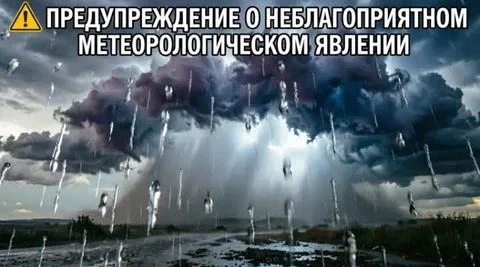 Предупреждение о неблагоприятных погодных явлениях.
В ближайшие 1-2 часа с сохранением 21 часа 30 ию
