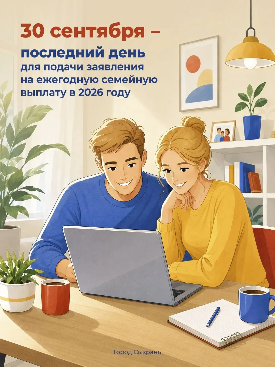 30 сентября – последний день для подачи заявления на ежегодную семейную выплату в 2026 ...