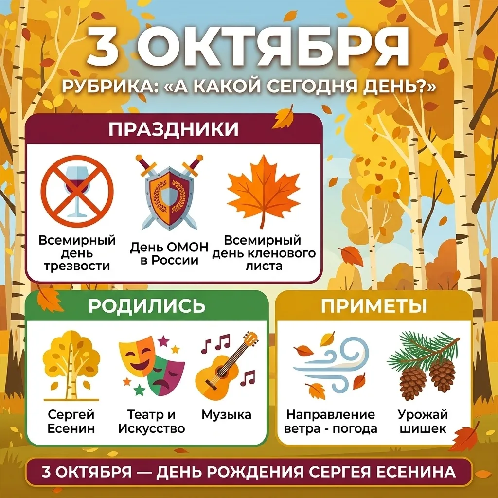 📅 А какой сегодня день? 3 октября 2026