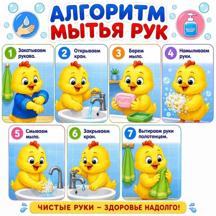 Чистые руки - залог здоровья.