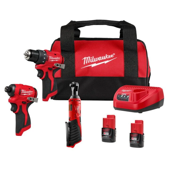 🔥 НАБОР MILWAUKEE M12 — 3 ИНСТРУМЕНТА + 2 АККУМУЛЯТОРА + ЗАРЯДКА + СУМКА 🔥