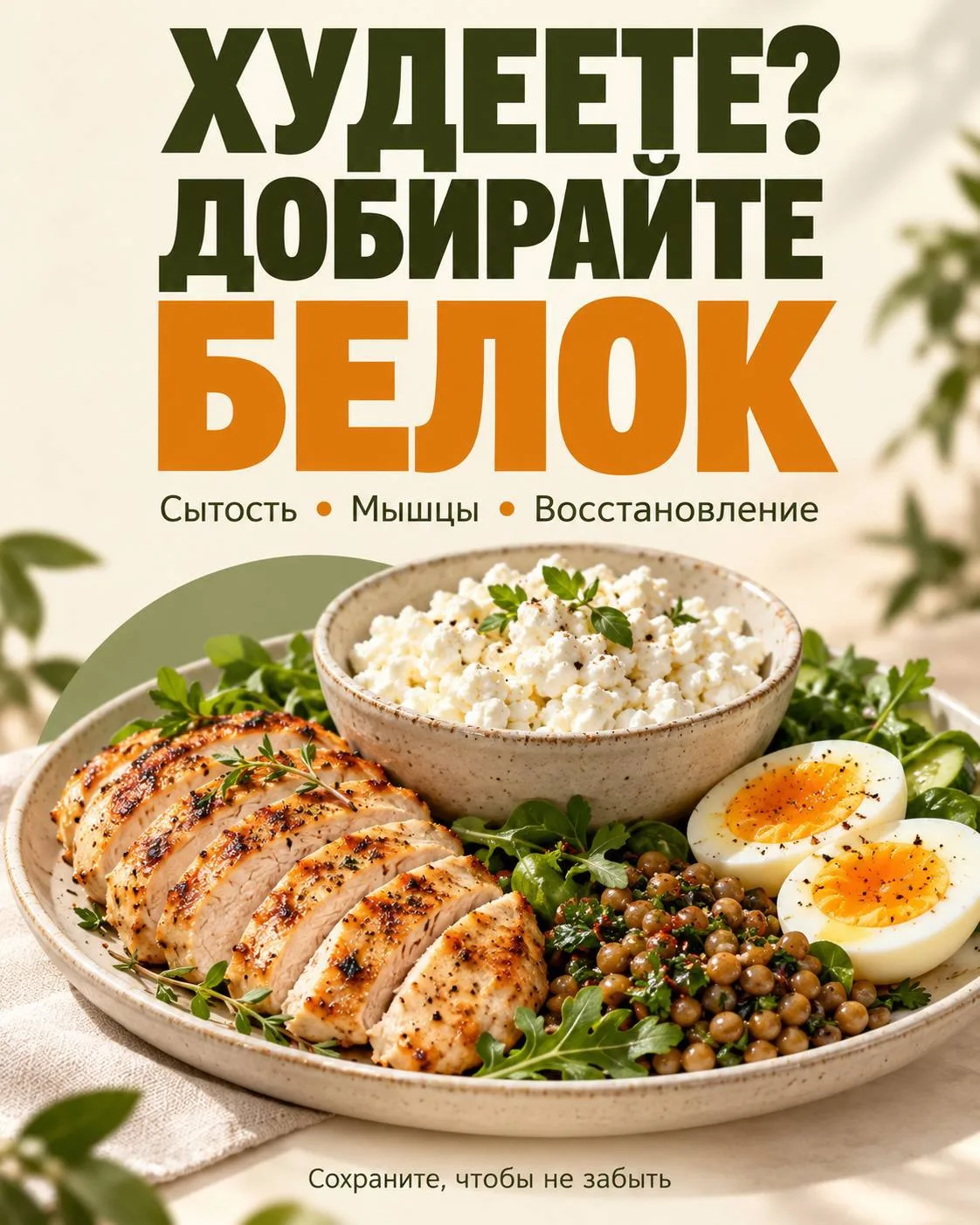 ХУДЕЕТЕ? НЕ ЗАБЫВАЙТЕ ДОБИРАТЬ БЕЛОК 🥚