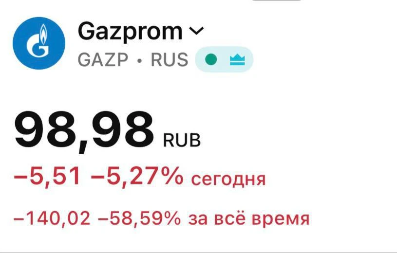 Газпром теперь стоит, как говяжий Доширак. @bankrollo