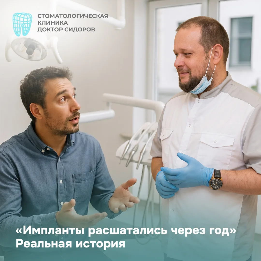 ✅ «Мне поставили импланты, а через год они расшатались».