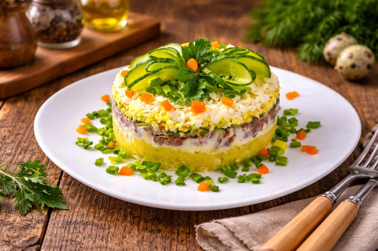 ПРОСТОЙ САЛАТ С РЫБНЫМИ КОНСЕРВАМИ