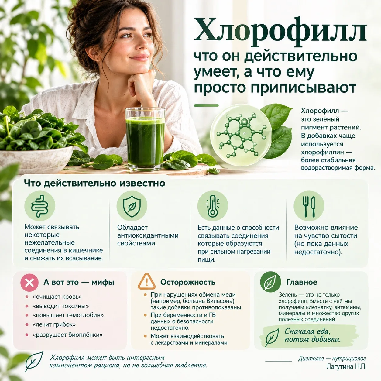 🌿 Хлорофилл: что он действительно умеет, а что ему просто приписывают