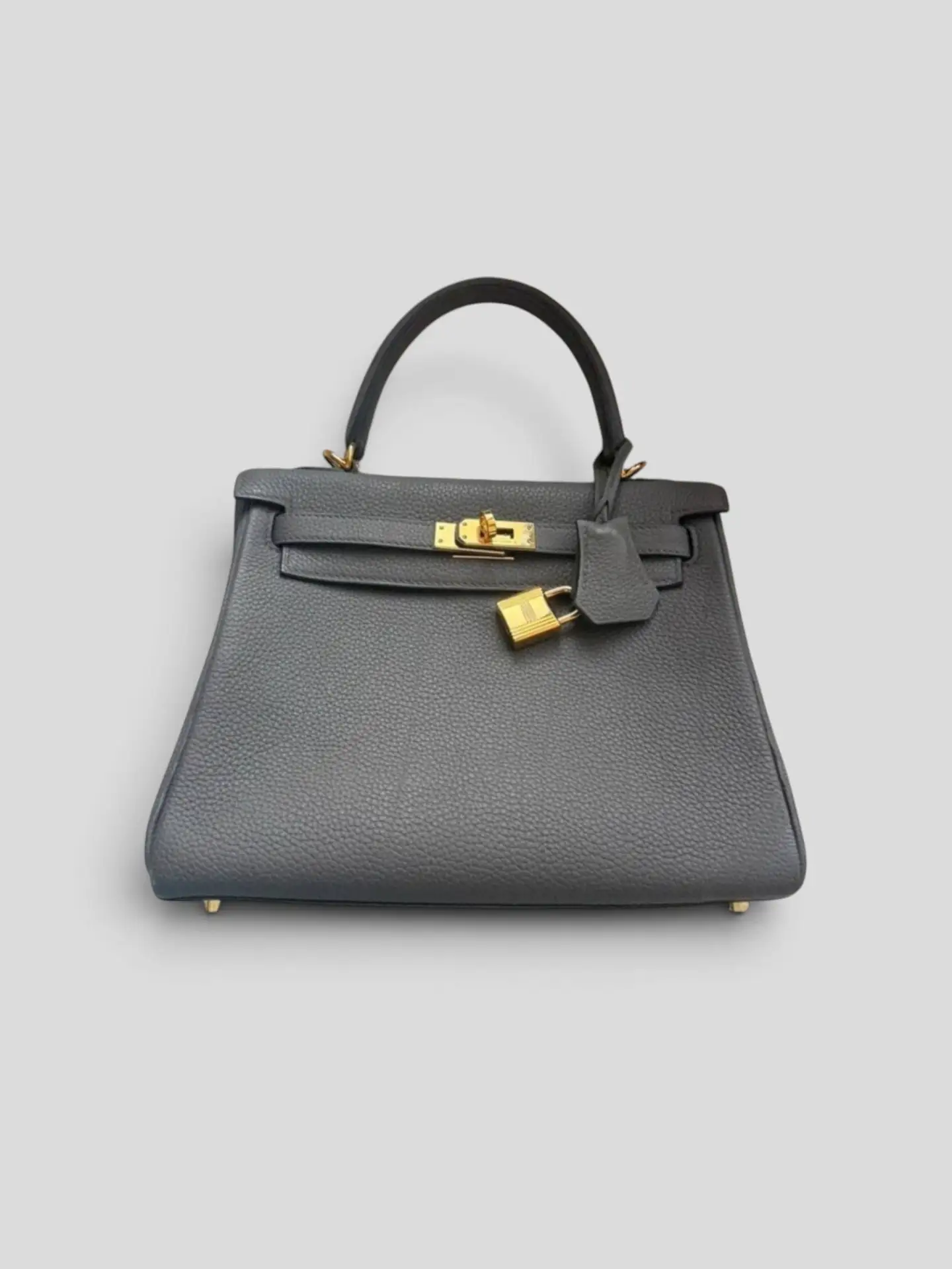 Сумка Hermes Kelly 25 Togo Gris Meyer Ghw, штамп Z/2021 год, б/у, полный комплект (чек ...