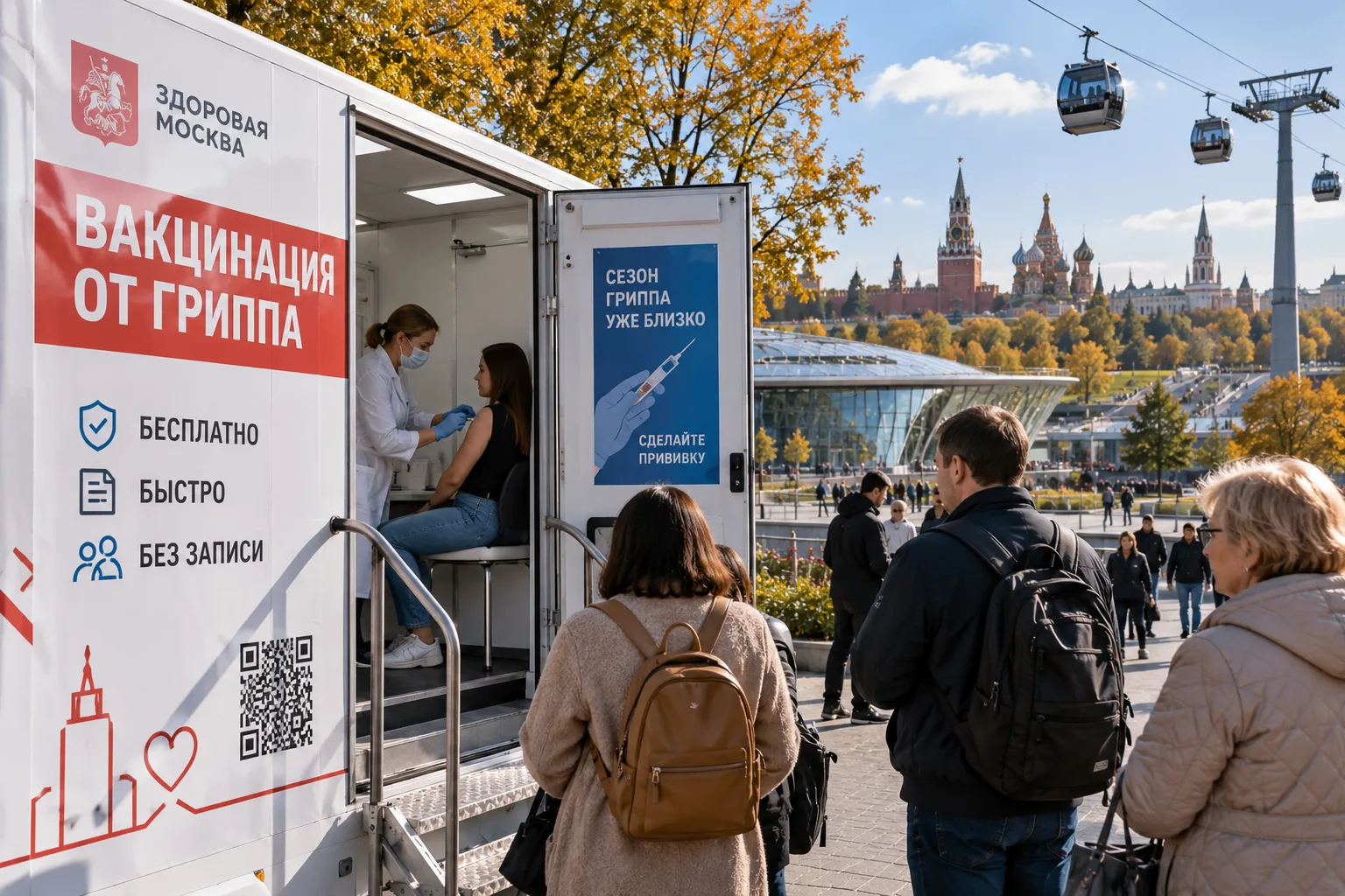 💉 В Москве открылись новые мобильные пункты вакцинации от гриппа
