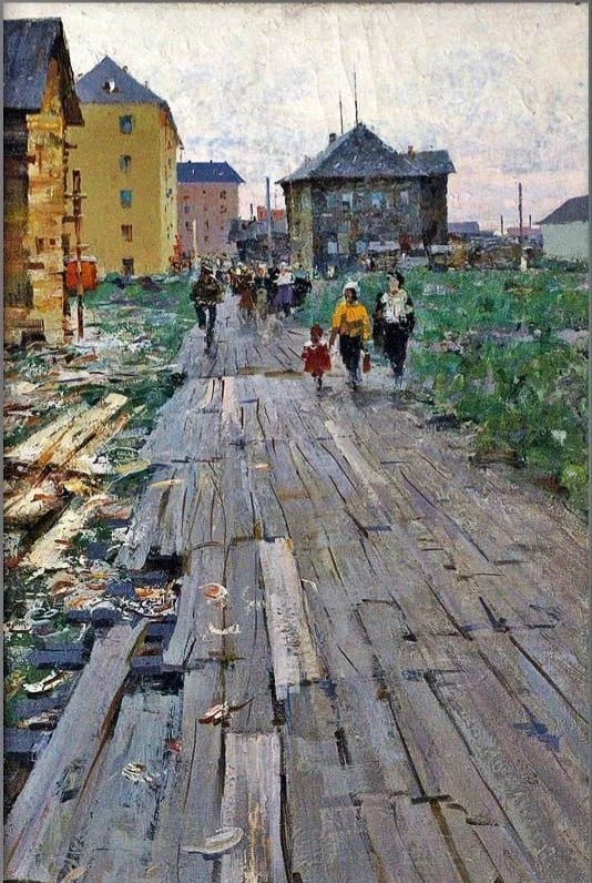 «На окраине Архангельска», 1962-1963 год. Художник — Котов Иван Семёнович.

Прекрасное далёко