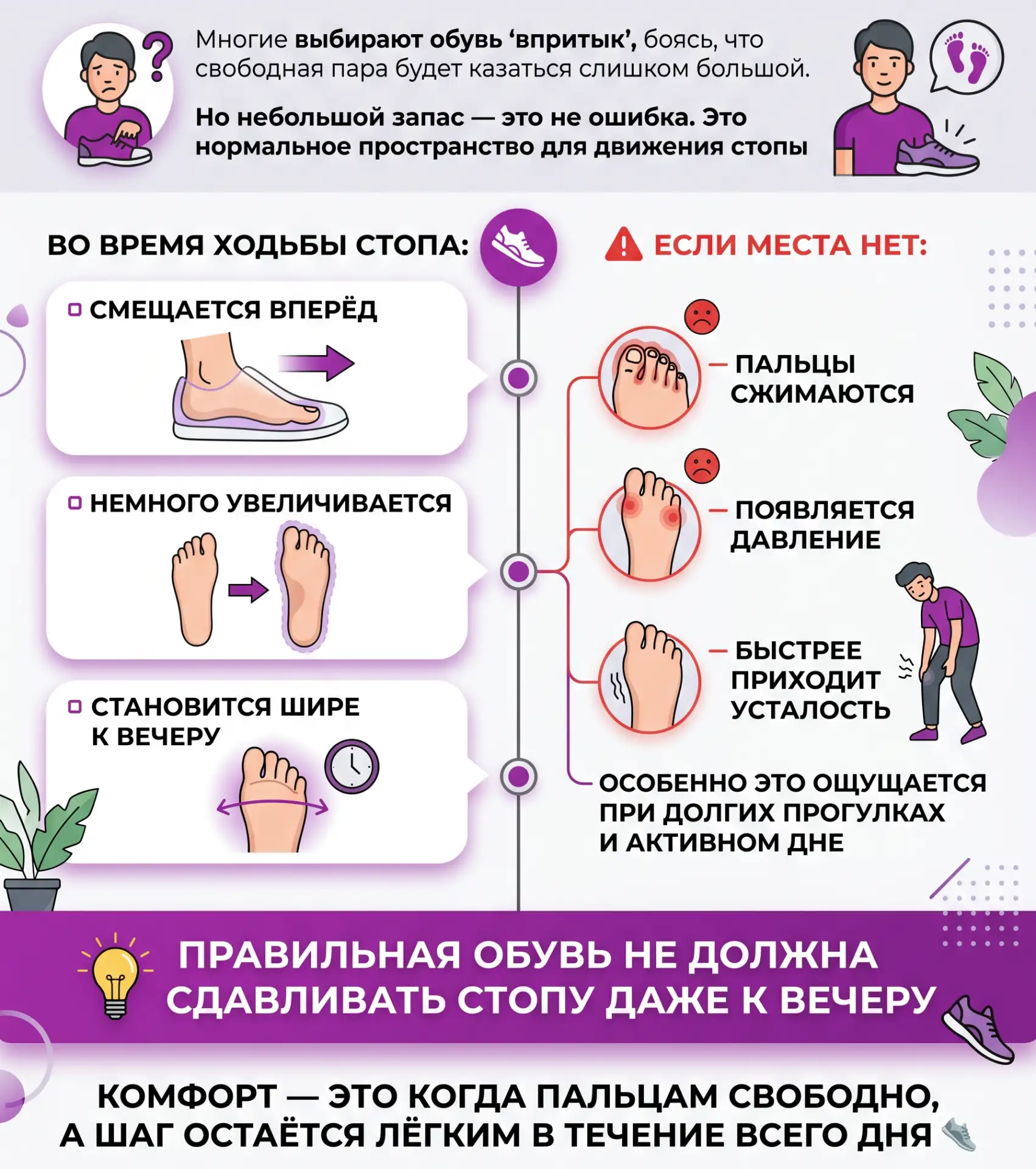 Почему важен небольшой запас в обуви👟👆