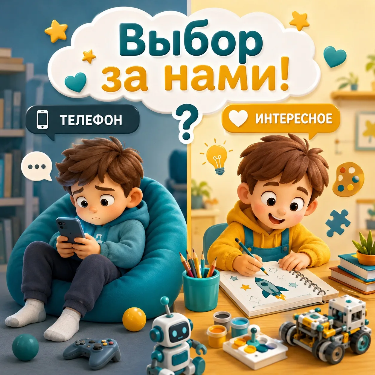📱 «Отложи телефон» — знакомая фраза почти каждому родителю.