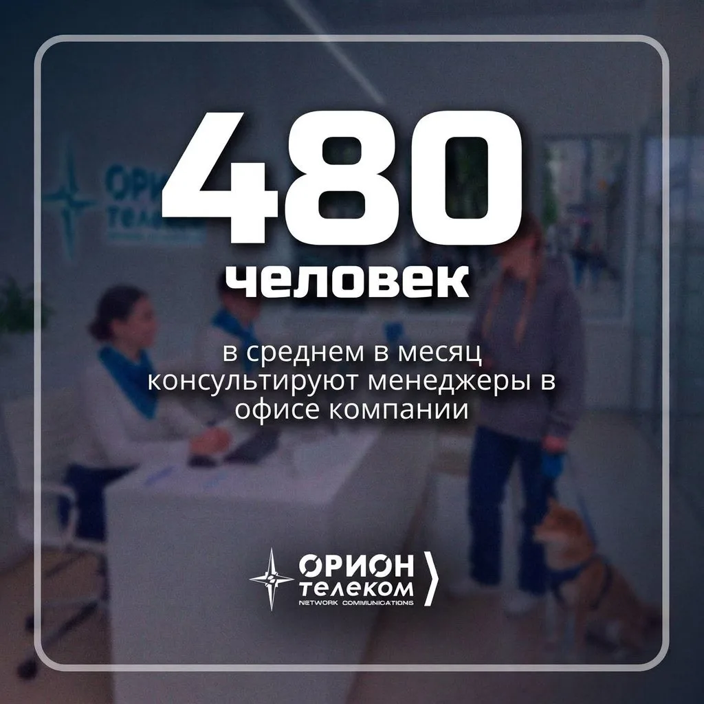 «Орион телеком» в цифрах 🤔

✔️480 человек – примерно такое количество людей обращается за консульта