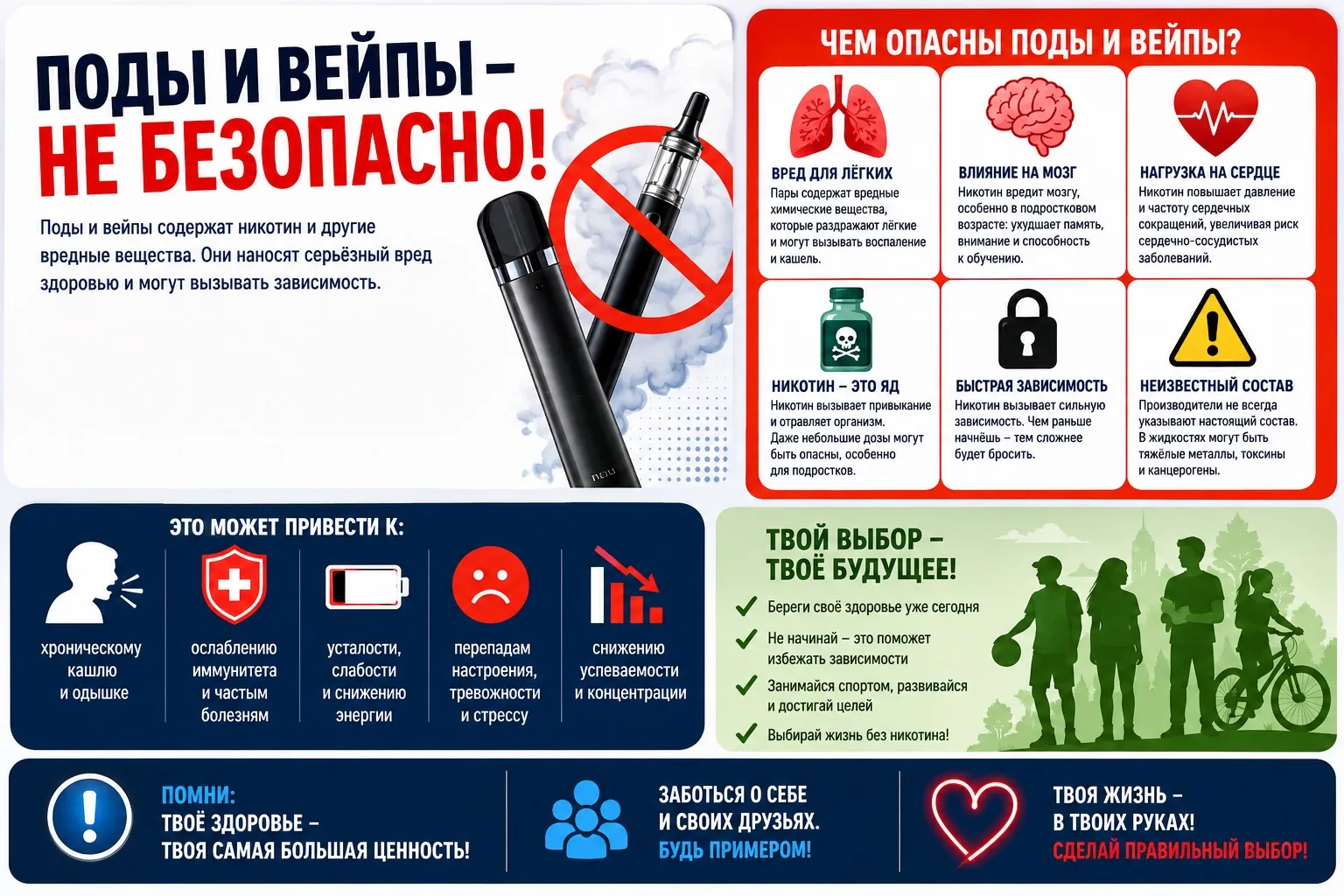 🚭 Вейп и под — не безобидная привычка, а зависимость