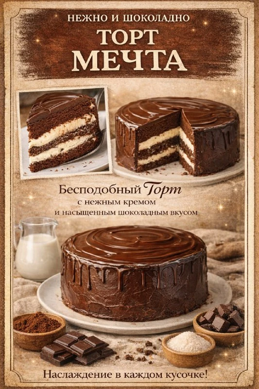 ШОКОЛАД И КРЕМ СО ВКУСОМ ПЛОМБИРА — НУ РАЗВЕ ЭТО НЕ ИДЕАЛЬНО? ЭТОТ ТОРТ ПОЛУЧАЕТСЯ НЕЖН...