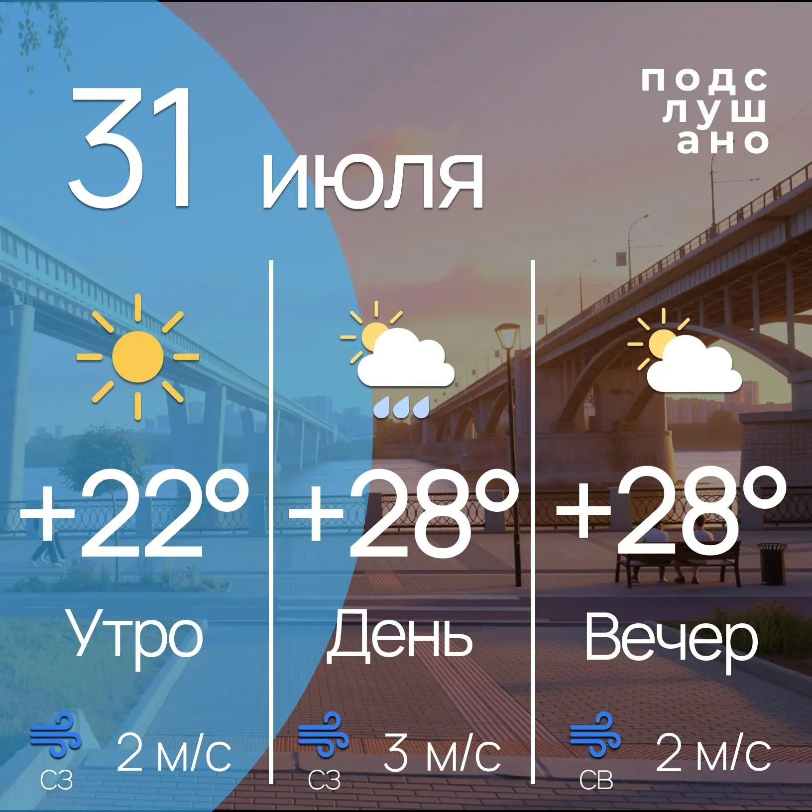 Прогноз погоды на сегодня

🎉 Какие праздники отмечают сегодня:

🧙 День рождения Гарри Поттера  
💾