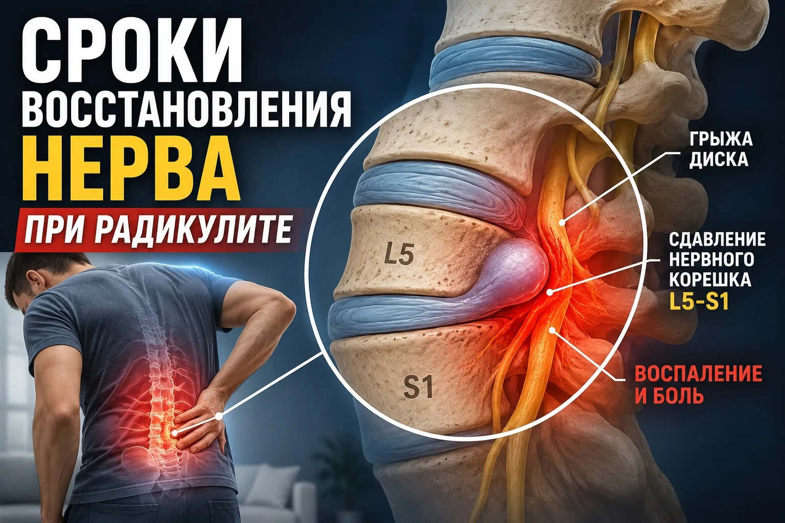 Сколько на самом деле восстанавливается нерв после сдавления корешка❓