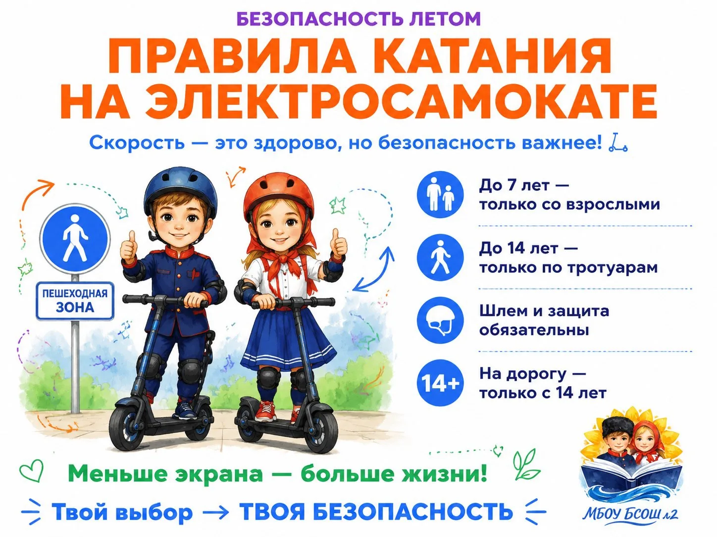 🛴 Катаешься на электросамокате? Помни о безопасности!

Самокаты — это круто, но травмы — нет. Вот г